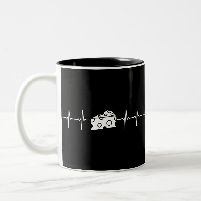Cheese Heartbeat Two-Tone Coffee Mug (Left)