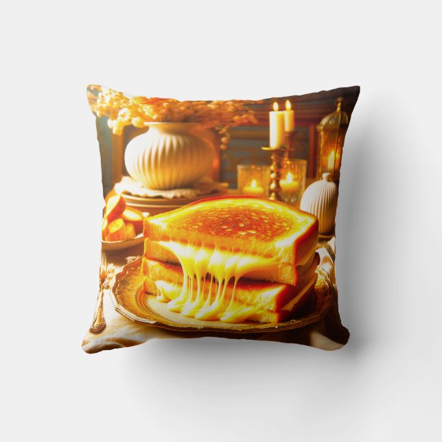 Cheese Heaven: The Ultimate Comfort Food Throw Pillow (Back)