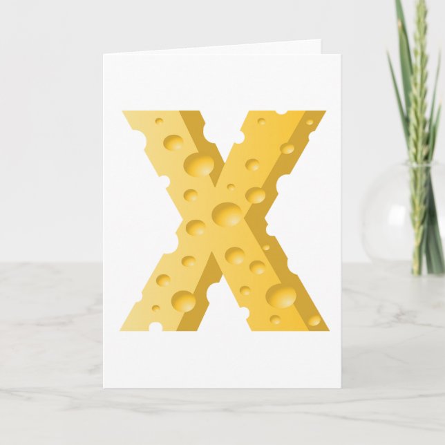 Cheese Letter X Typography Card (Front)