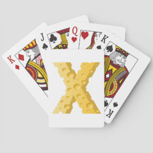 Cheese Letter X Typography Playing Cards