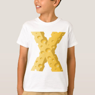 Cheese Letter X Typography T-Shirt