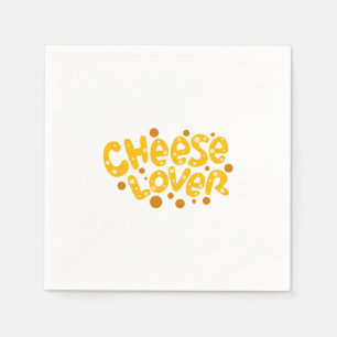Cheese Lover Yellow and Orange Typography  Napkin