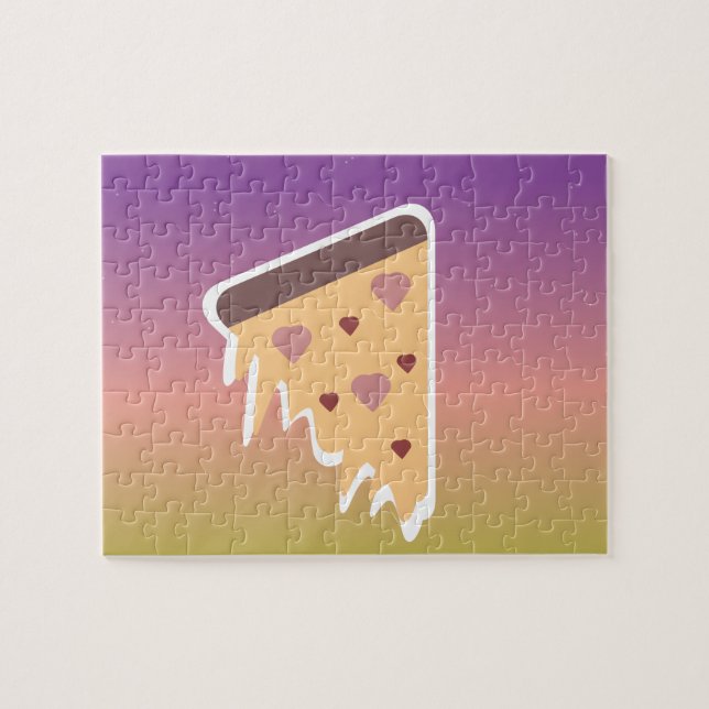 Cheese Lovers Pizza Ombre Gradient Colourful Jigsaw Puzzle (Horizontal)