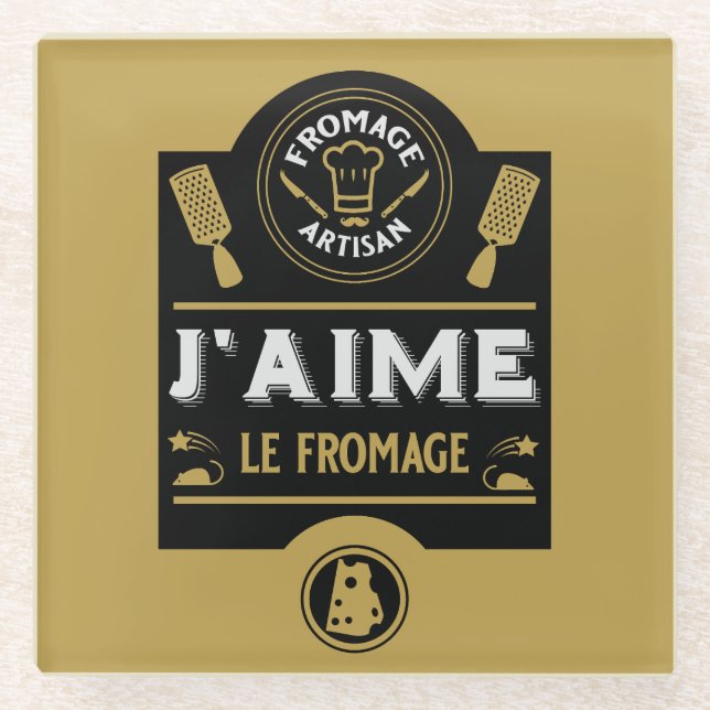 Cheese Maker Glass Coaster (Front)