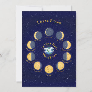 Cheese Moon Whimsical Lunar Phases Chart Invitation