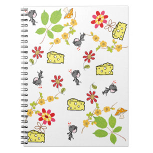 Cheese Mouse Floral Notebook