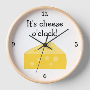 Cheese O'Clock fun food graphic Wall Clock