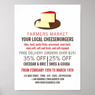 Cheese on Board, Cheesemonger Advertising Poster