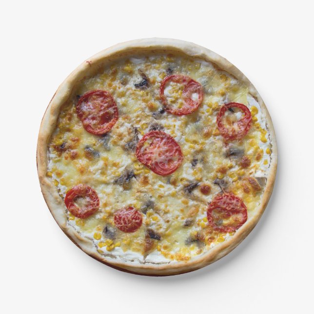 Cheese Pizza  Party Paper Plates (Front)