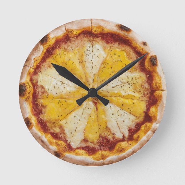 Cheese Pizza Round Clock (Front)