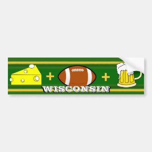 Cheese plus Football plus Beer Bumper Sticker