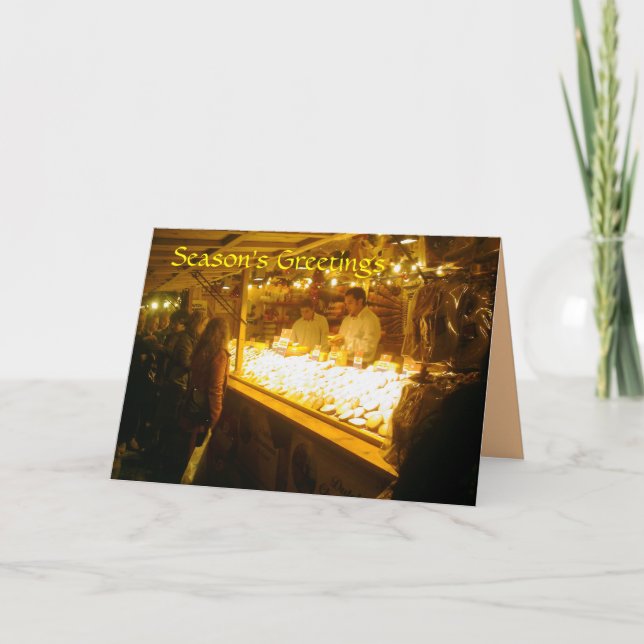 Cheese Stall, German Christmas Market, Manchester Holiday Card (Front)