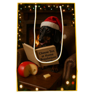 Cheese Tax Christmas gift bag - Dachshund