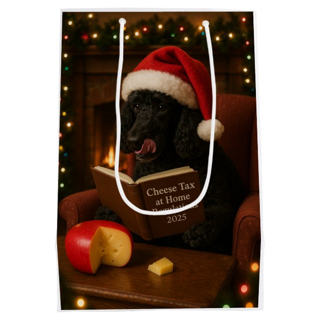 Cheese Tax Christmas gift bag - Poodle (Back)