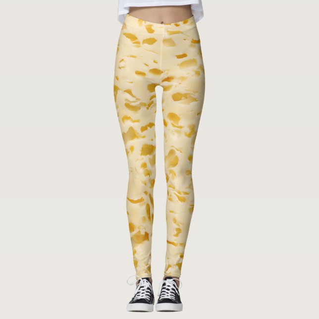 Cheese texture, characteristic holes leggings (Front)