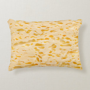 Cheese texture with holes accent pillow