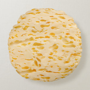 Cheese texture with holes round pillow