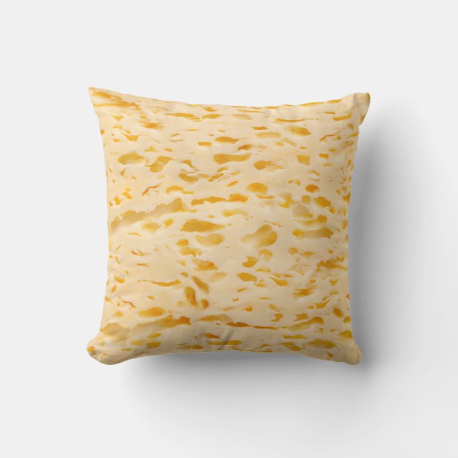 Cheese texture with holes throw pillow (Front)