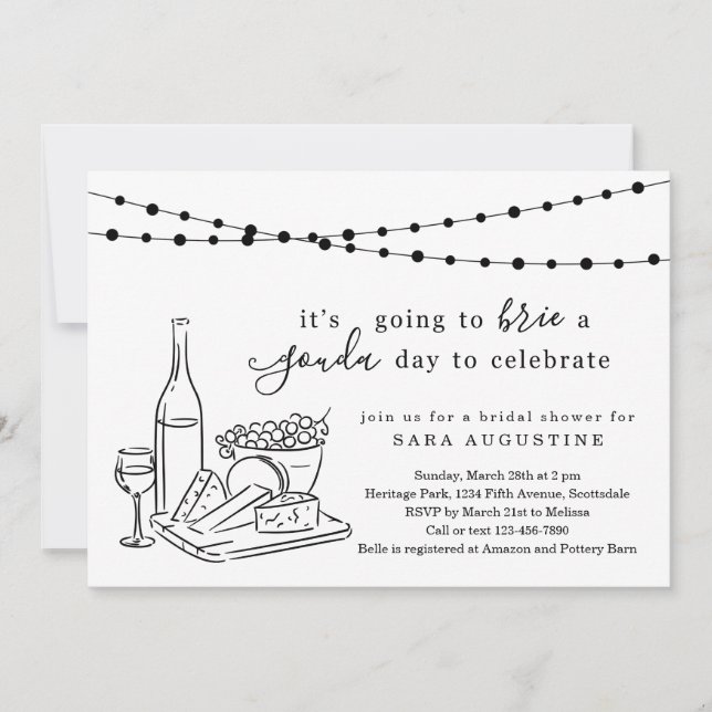 Cheese Thème Douche nuptiale Invitation (Devant)