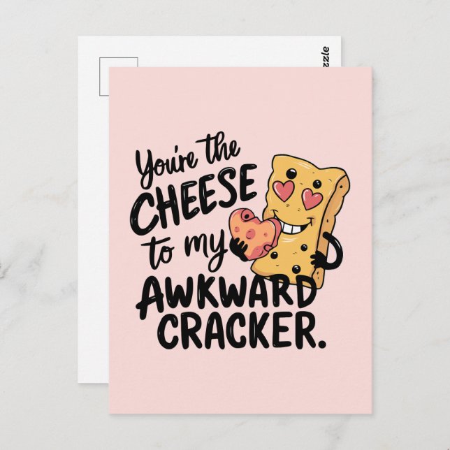 Cheese to My Awkward | Funny and Cute Valentine Postcard (Front/Back)