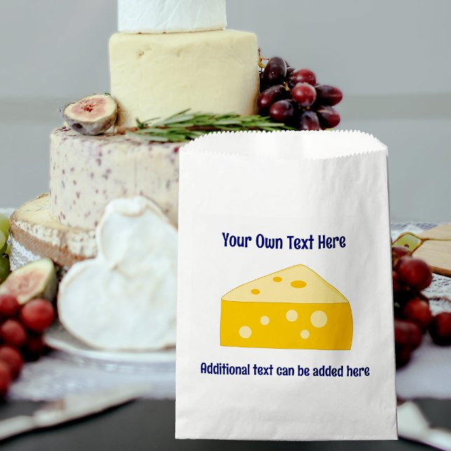 Cheese Triangle Swiss Style - 2 lines custom text  Favour Bag (Creator Uploaded)