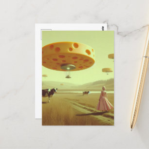 Cheese UFOs in the Dairy Pasture Postcard