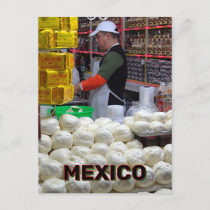 Cheese Vendor In Oaxaca, Mexico Postcard