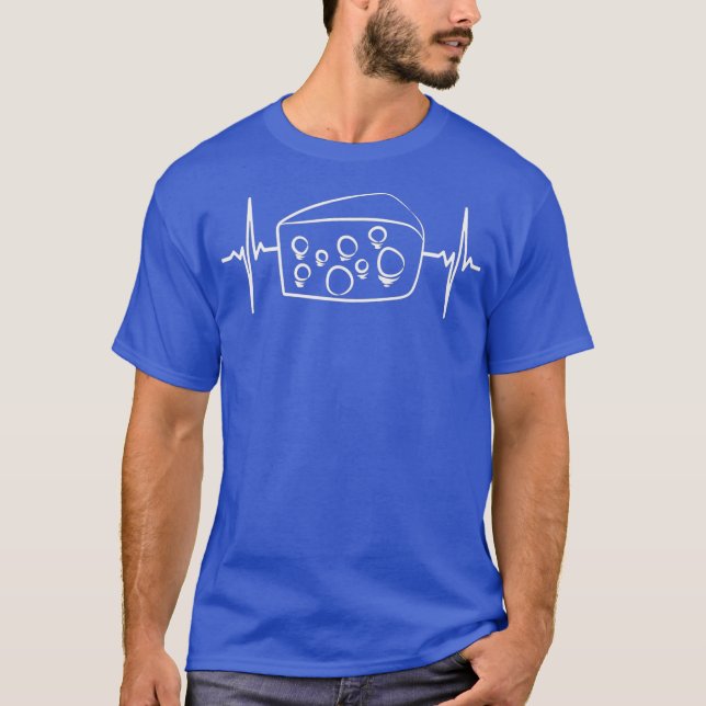 Cheese Wedge Heartbeat Grilled Dairy Farming T-Shirt (Front)