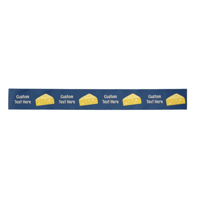 Cheese Wedges - own greeting - any dark background Satin Ribbon (Front)