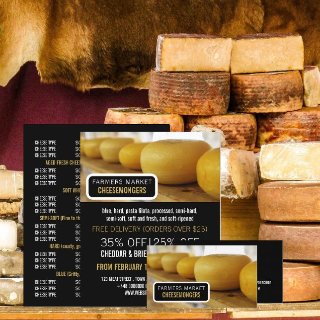 Cheese Wheels, Cheesemonger Business Card (Creator Uploaded)