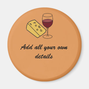 Cheese & Wine party magnet graphics by Josie Took
