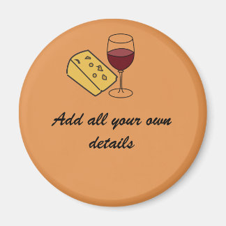Cheese & Wine party magnet graphics by Josie Took