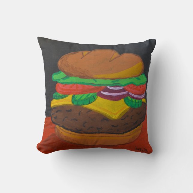 Cheeseburger 16 x 16 square pillow (Front)