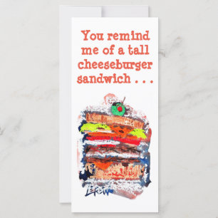 Cheeseburger #170229 Funny Birthday Card w/verse