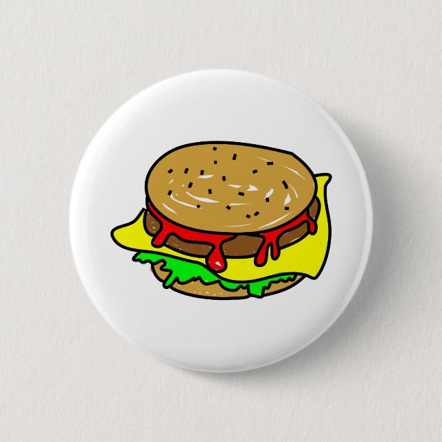 cheeseburger 2 inch round button (Front)