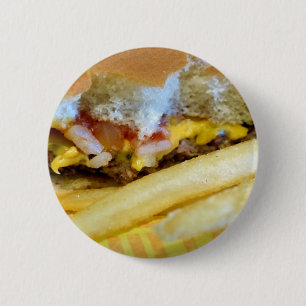 Cheeseburger and Fries 2 Inch Round Button