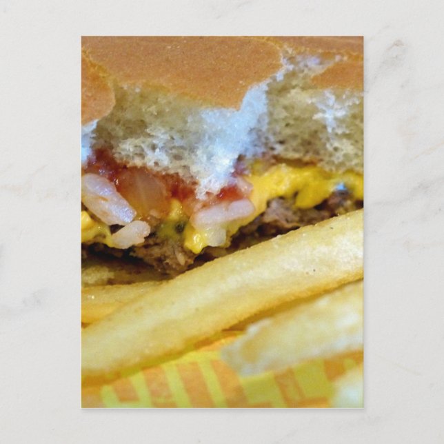 Cheeseburger and Fries Postcard (Front)