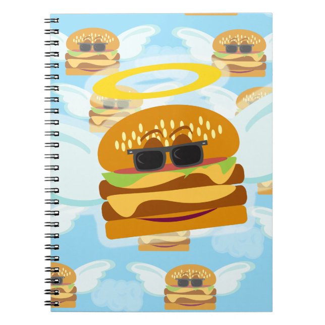 Cheeseburger Angel Fun Cartoon Pattern Notebook (Front)