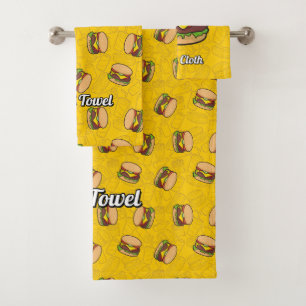 Cheeseburger Bath Towel Set