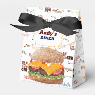 Cheeseburger BBQ Grill Fast Food Favor Box
