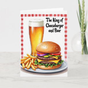 Cheeseburger Beer Fathers Day Card