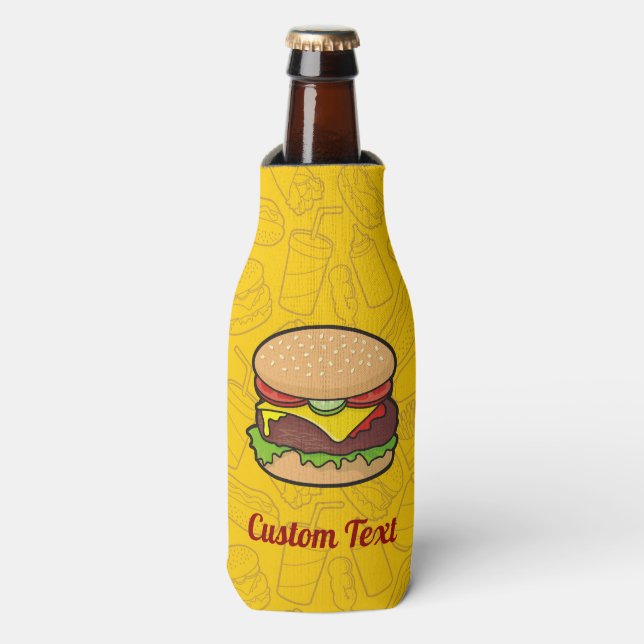 Cheeseburger Bottle Cooler (Bottle Front)