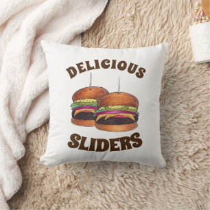 Cheeseburger Burger Hamburger Sliders Bar Food Throw Pillow