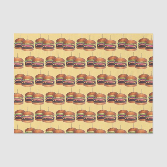 Cheeseburger Burger Hamburger Sliders Bar Pub Tissue Paper (Front)