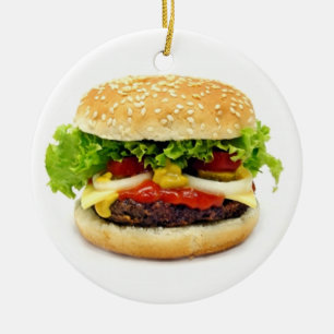 Cheeseburger Ceramic Ornament