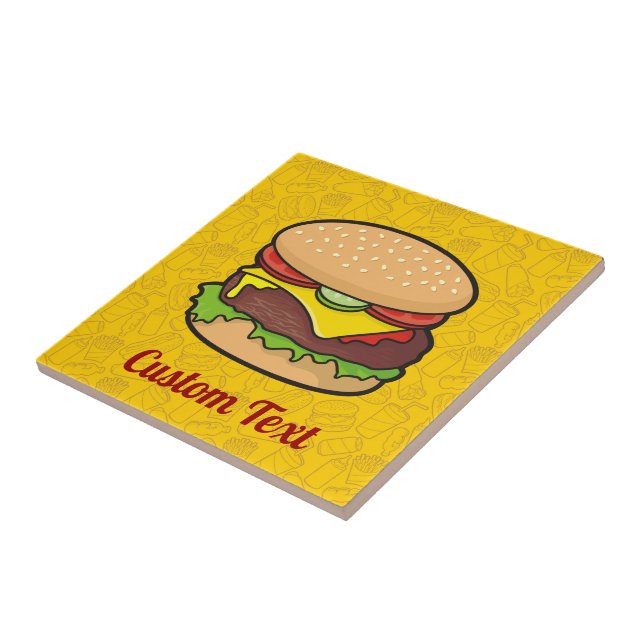 Cheeseburger Ceramic Tile (Side)