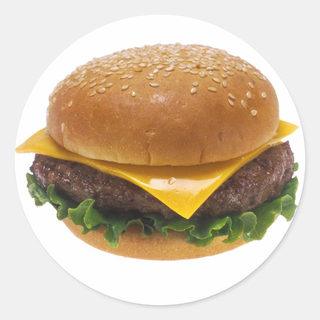 Cheeseburger Classic Round Sticker (Front)