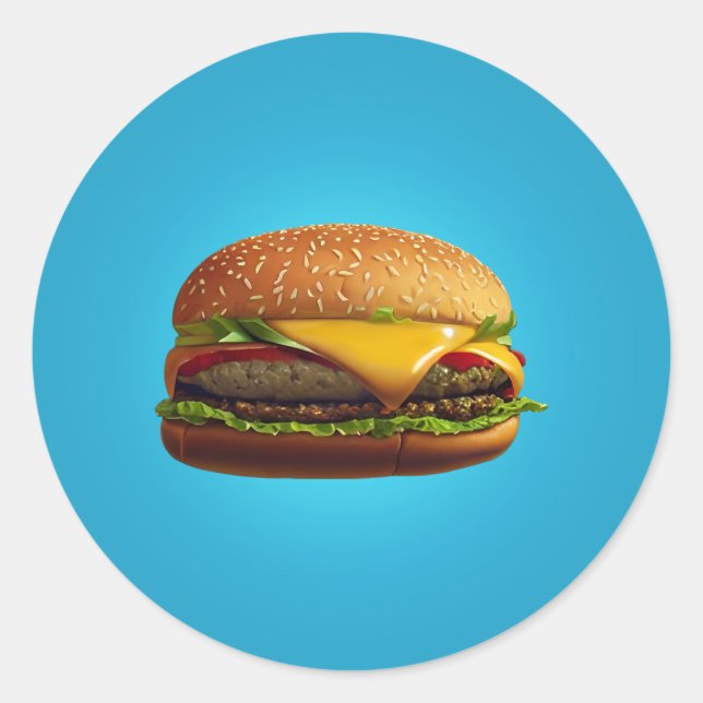 Cheeseburger Classic Round Sticker (Front)
