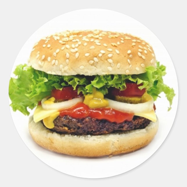 Cheeseburger Classic Round Sticker (Front)