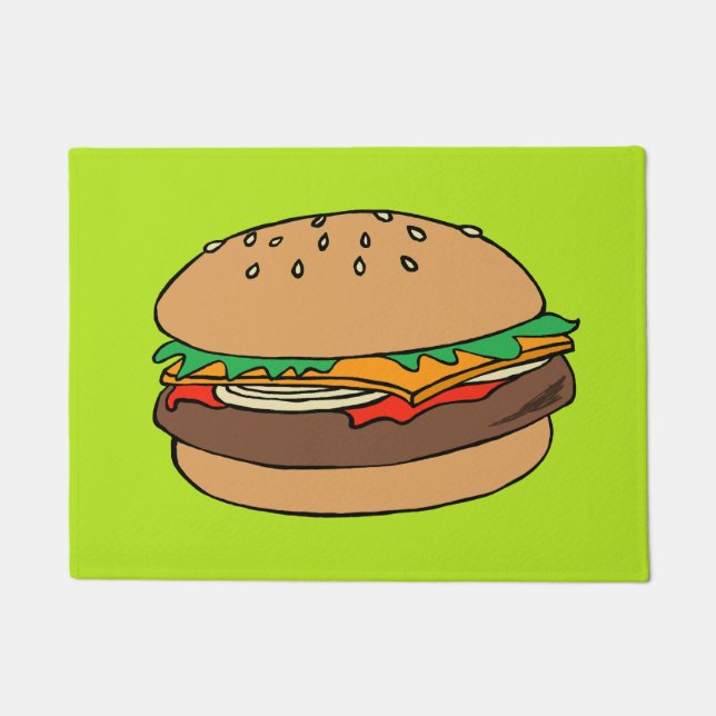 Cheeseburger custom doormat (Front)